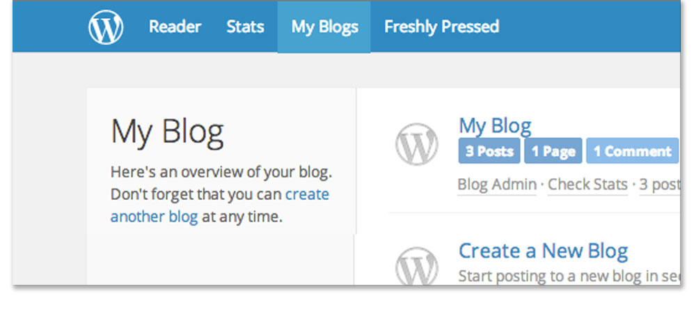 Wordpress blog hosts make it easy to create your own blog without having to install any software yourself.