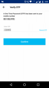 Phone number is verified using OTP